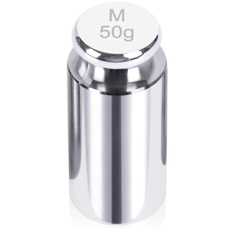 QP Calibration Weights, 50 Gram Scale Weights, OIML Class M1 High Precision Stainless Steel Scale Balance Weights with Chrome Finish, Calibration Weights for Digital Scale, Kitchen Scale, Pocket Scale - Image 1